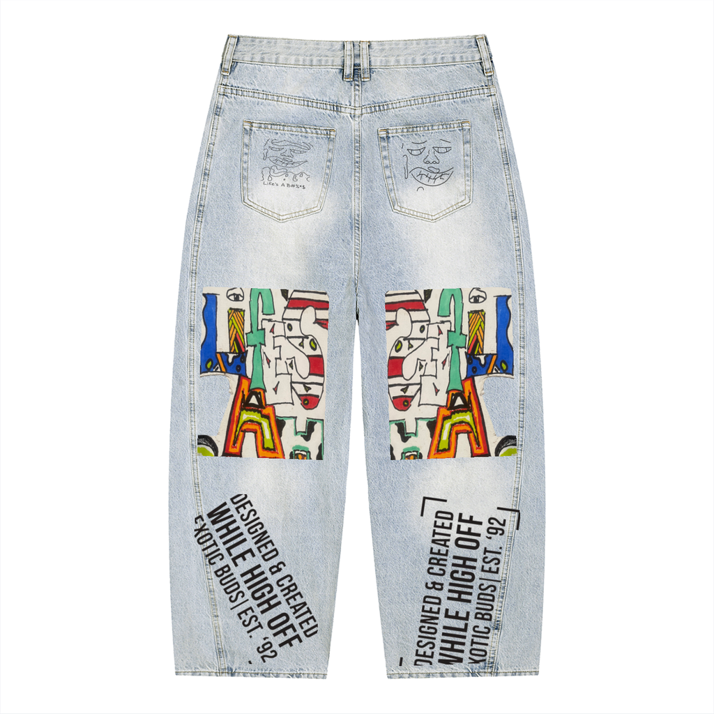 Men's Vintage Wash Sunfade Barrel Leg Jeans