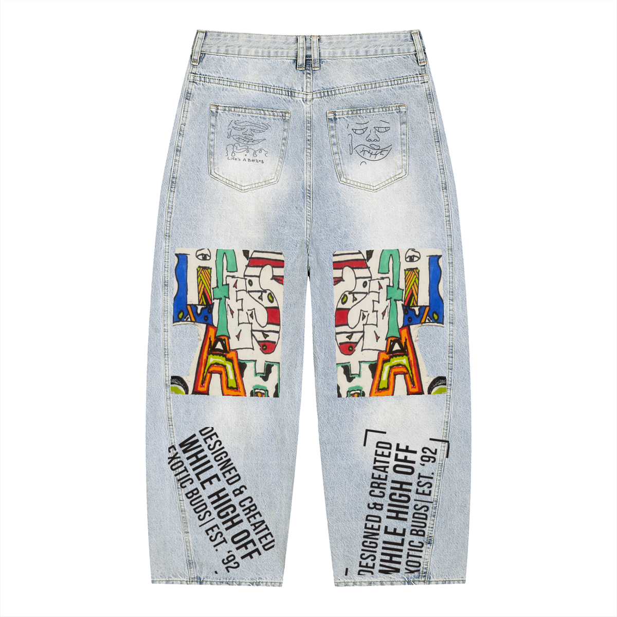 Men's Vintage Wash Sunfade Barrel Leg Jeans