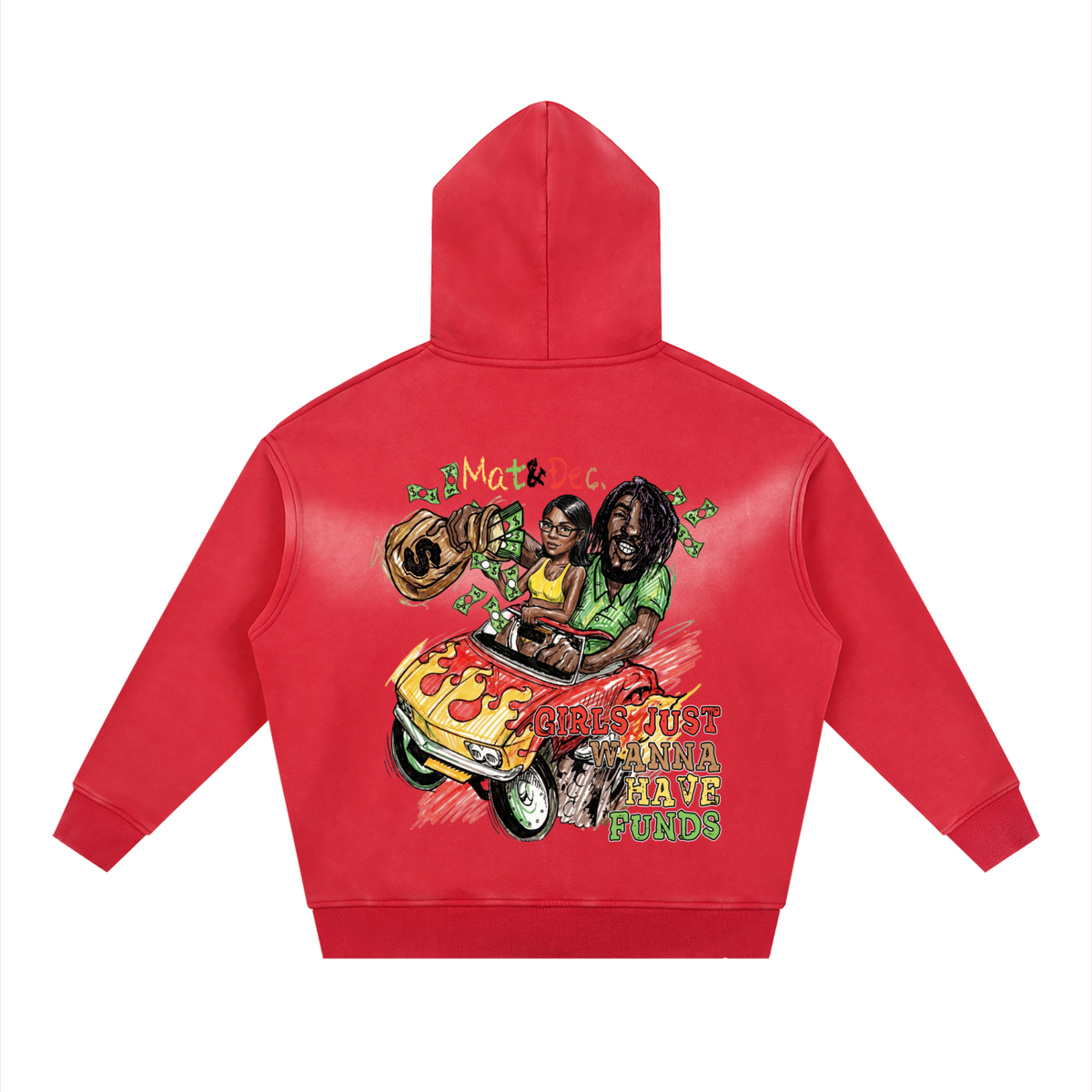 Sunfade Two-way Zipper Boxy Fleece Hoodie