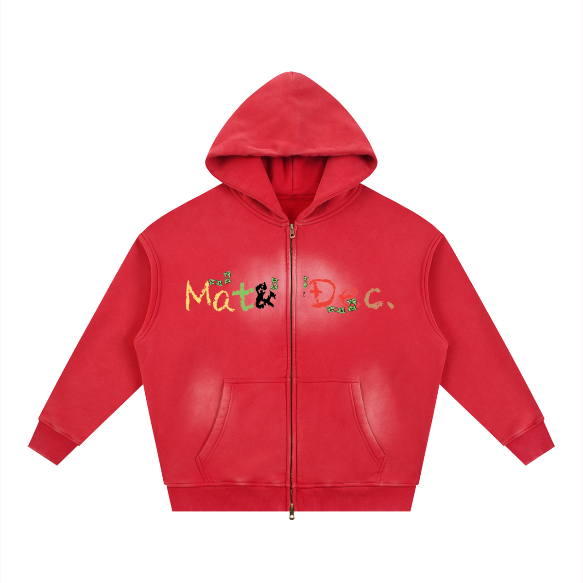 Sunfade Two-way Zipper Boxy Fleece Hoodie