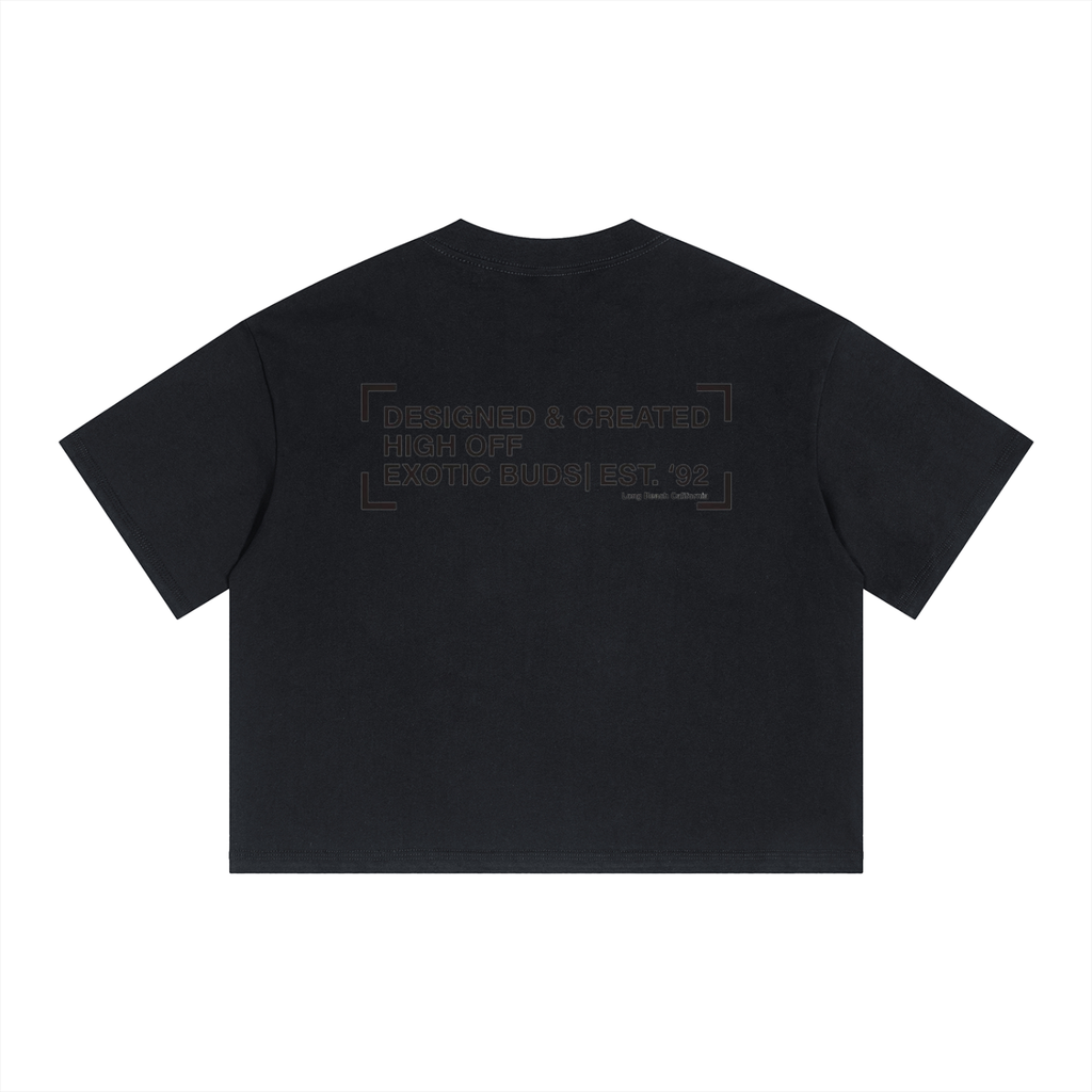 Unisex Boxy Drop Shoulder Crop T-Shirt