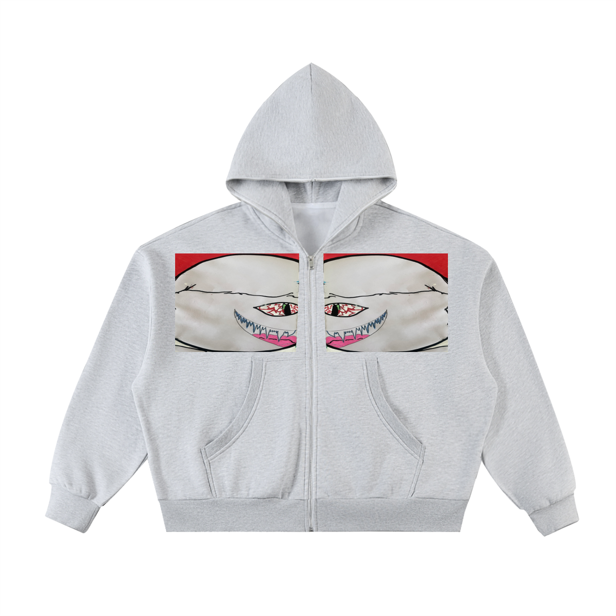 Fleeced Full-Zip Boxy Hoodie