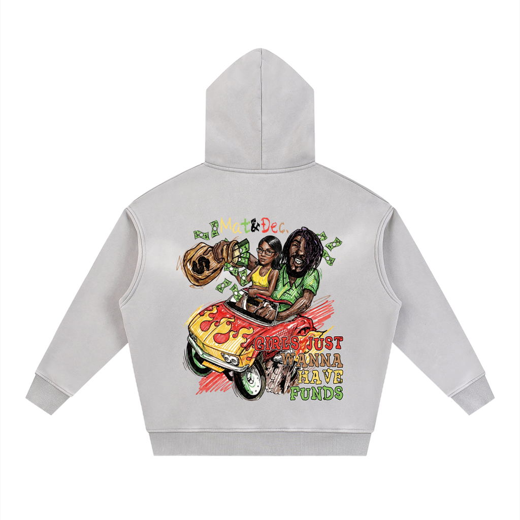 Sunfade Two-way Zipper Boxy Fleece Hoodie