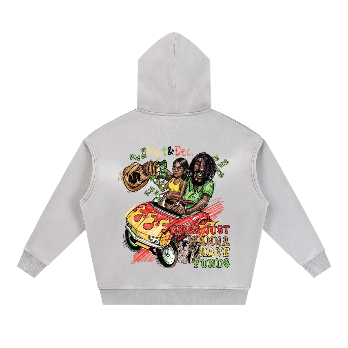 Sunfade Two-way Zipper Boxy Fleece Hoodie
