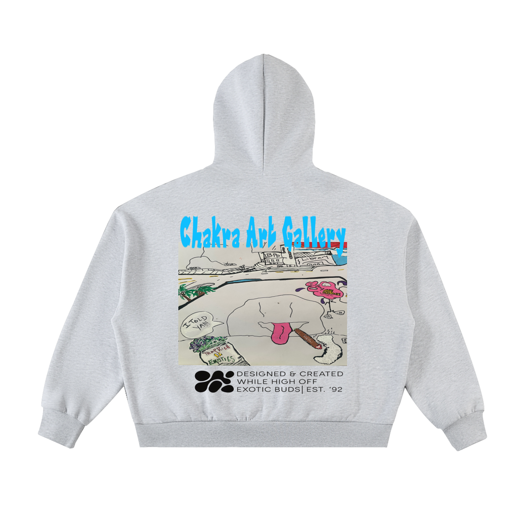 Fleeced Full-Zip Boxy Hoodie