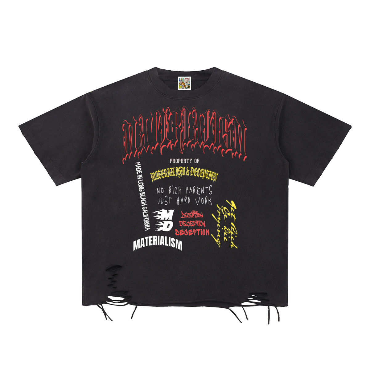 Snow Washed Raw-Hem T-Shirt